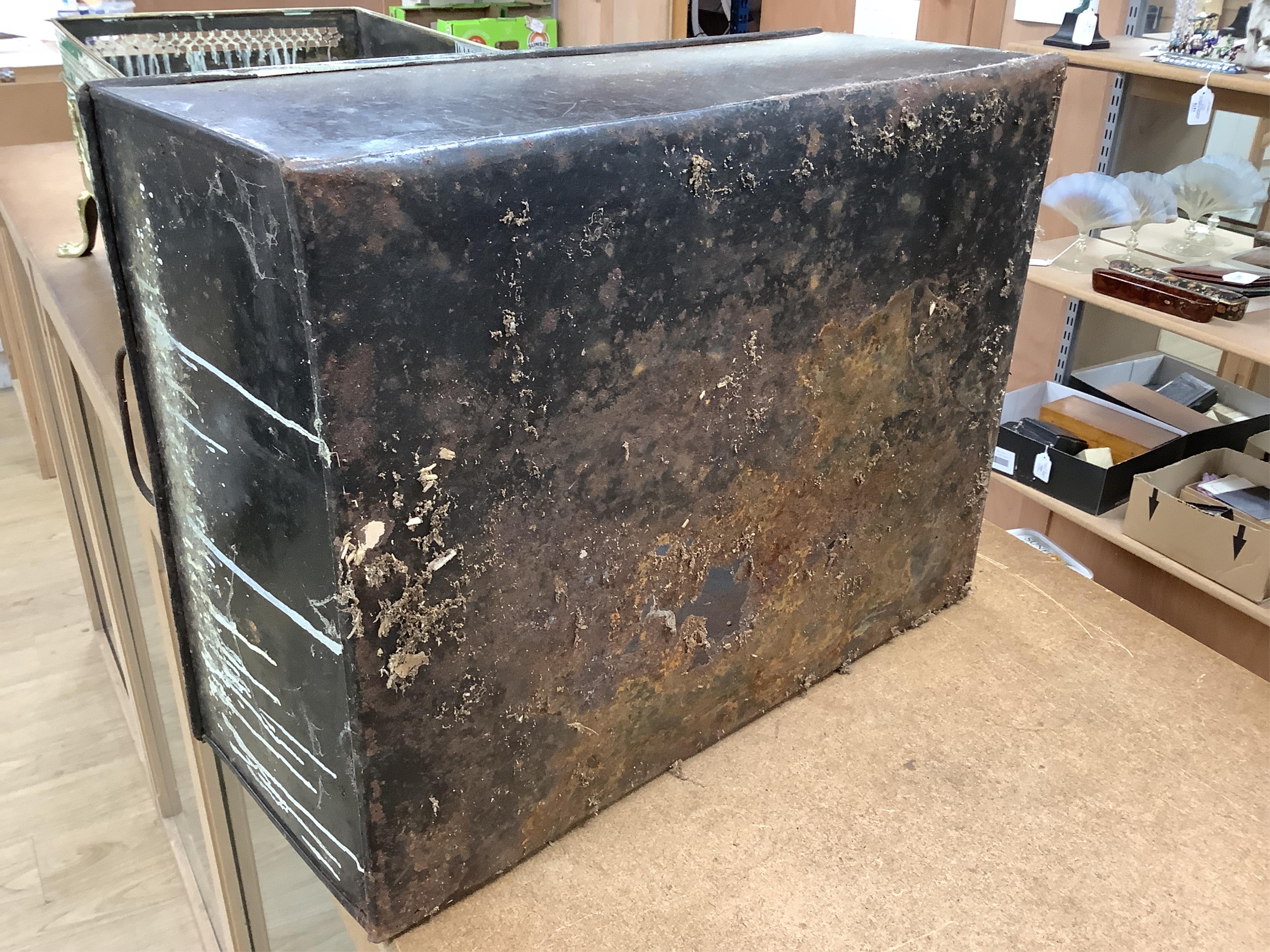 An early 20th century brass coal/log bin, 70cm wide